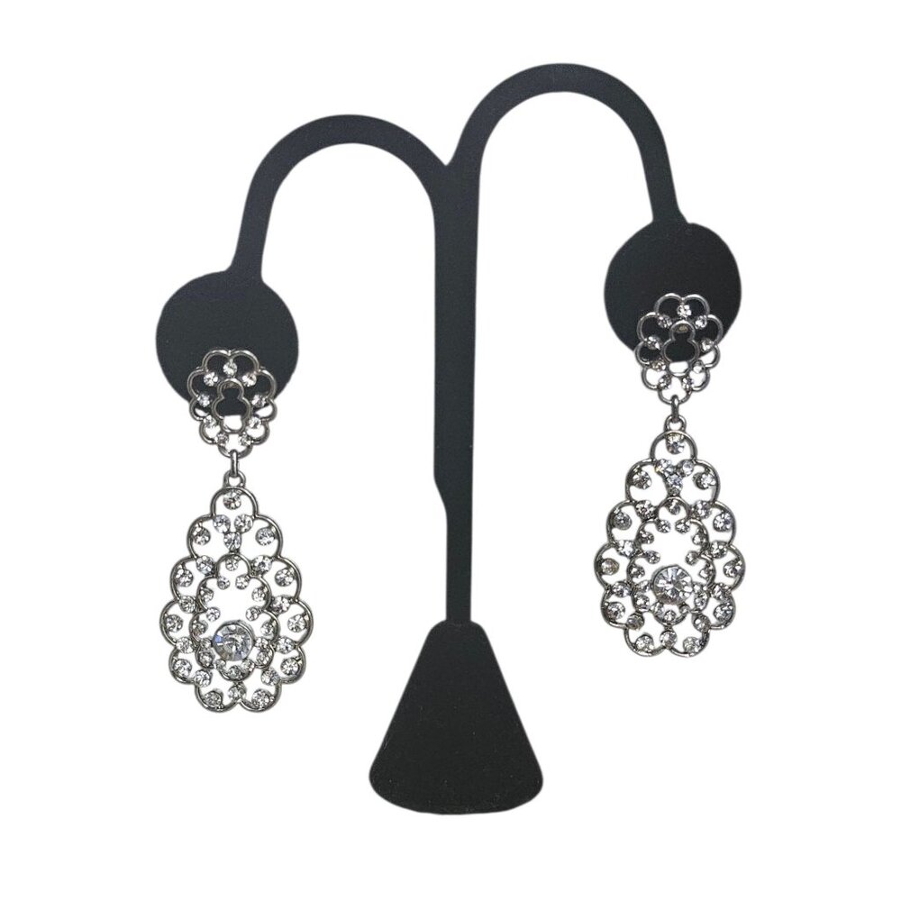 Large Silver Scallop Chandalier Earring